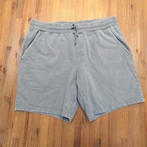 Mpg Mens Shorts XL Knit Vintage Blue Wash Drawstring Stretch Waist